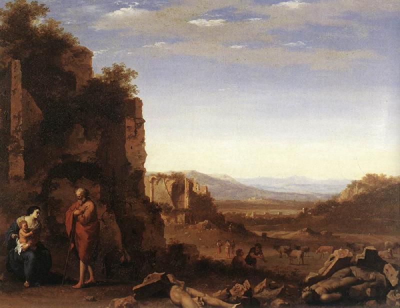 POELENBURGH, Cornelis van Rest on the Flight into Egypt af